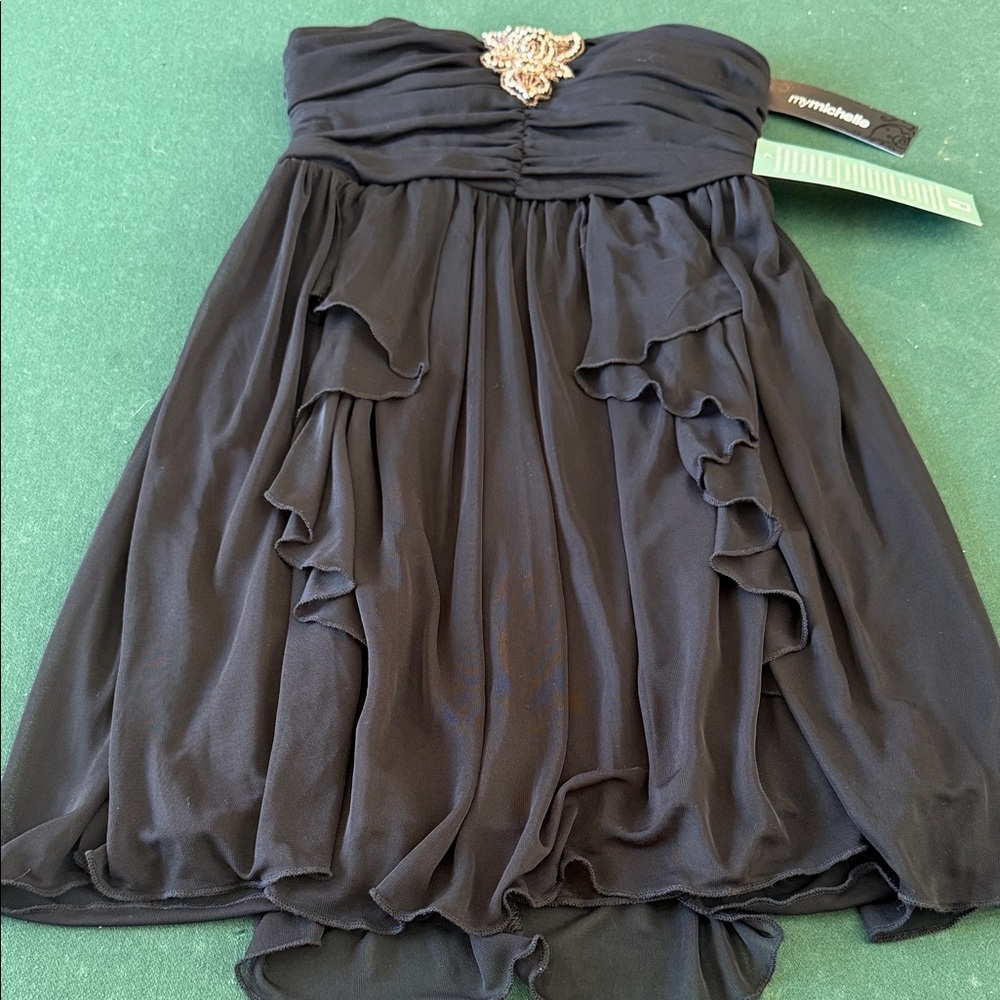 My Michelle Black Strapless Midi Dress.  CAJA.‎ # 1 F